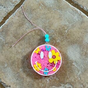 Pink Flower Smiley - Car Freshie - Scent Flower Blossom